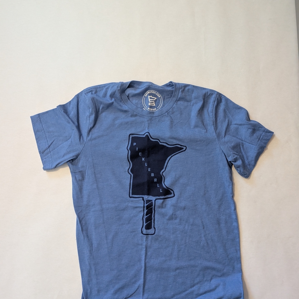 Blue Graphic Tee with Pickleball Design